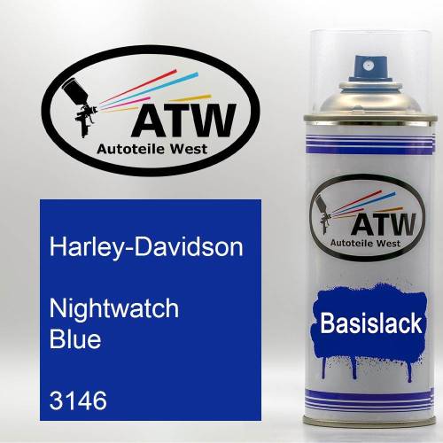 Harley-Davidson, Nightwatch Blue, 3146: 400ml Sprühdose, von ATW Autoteile West.